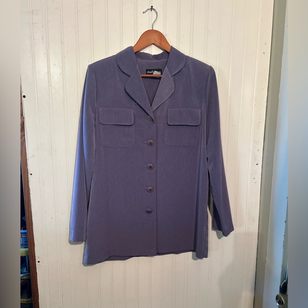 Vintage Chad’s Place Women's Purple Two Piece Suit With Pants Made in the USA.